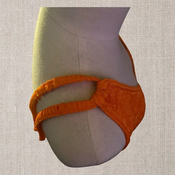 Vibrant Orange Ruched Dress.  Ruched Front Detail
#N066 - Picture 7 of 12